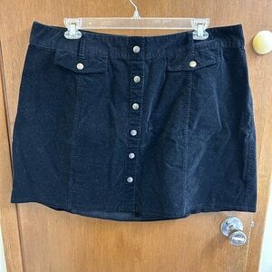Torrid Black Corduroy Mini Skirt